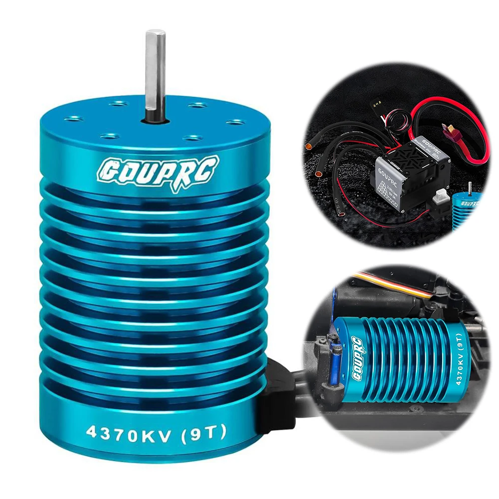 

4370KV RC Brushless Motor with 60A Brushless ESC Combo Mini Brushless Motor for 1/10 RC Car Truck