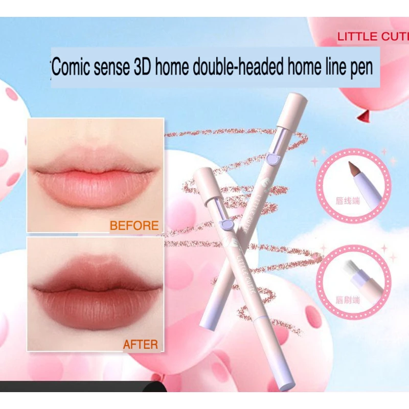 

Double-headed Lip Liner Brush, High Appearance Level, Long-lasting Waterproof, Specially Designed For Makeup Artists