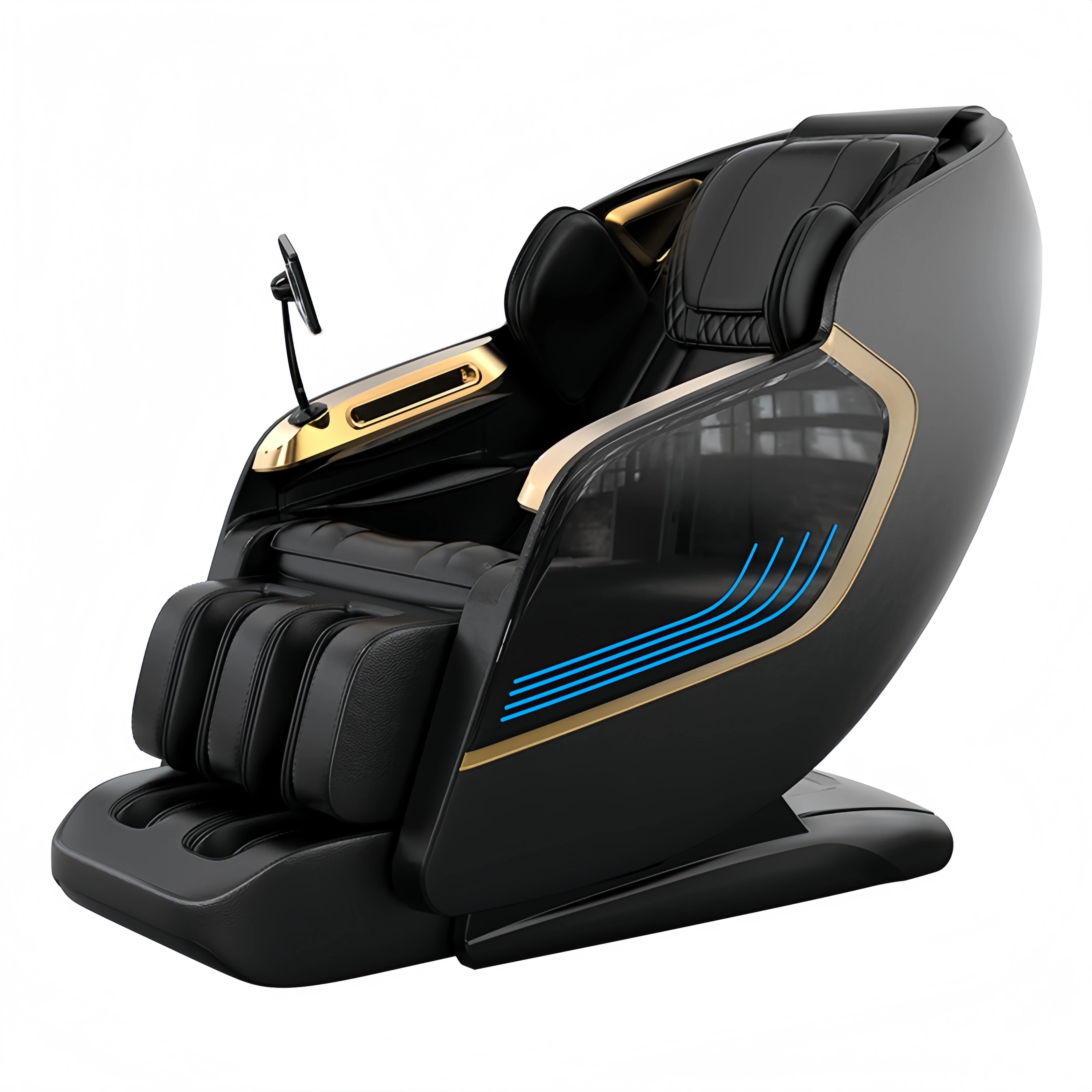 4D Core AI Controlled Massage Chair Full Body Airbag Dual Calf Rollers Foot SPA Waist Heating Bionic Hand Bluetooth-Premium
