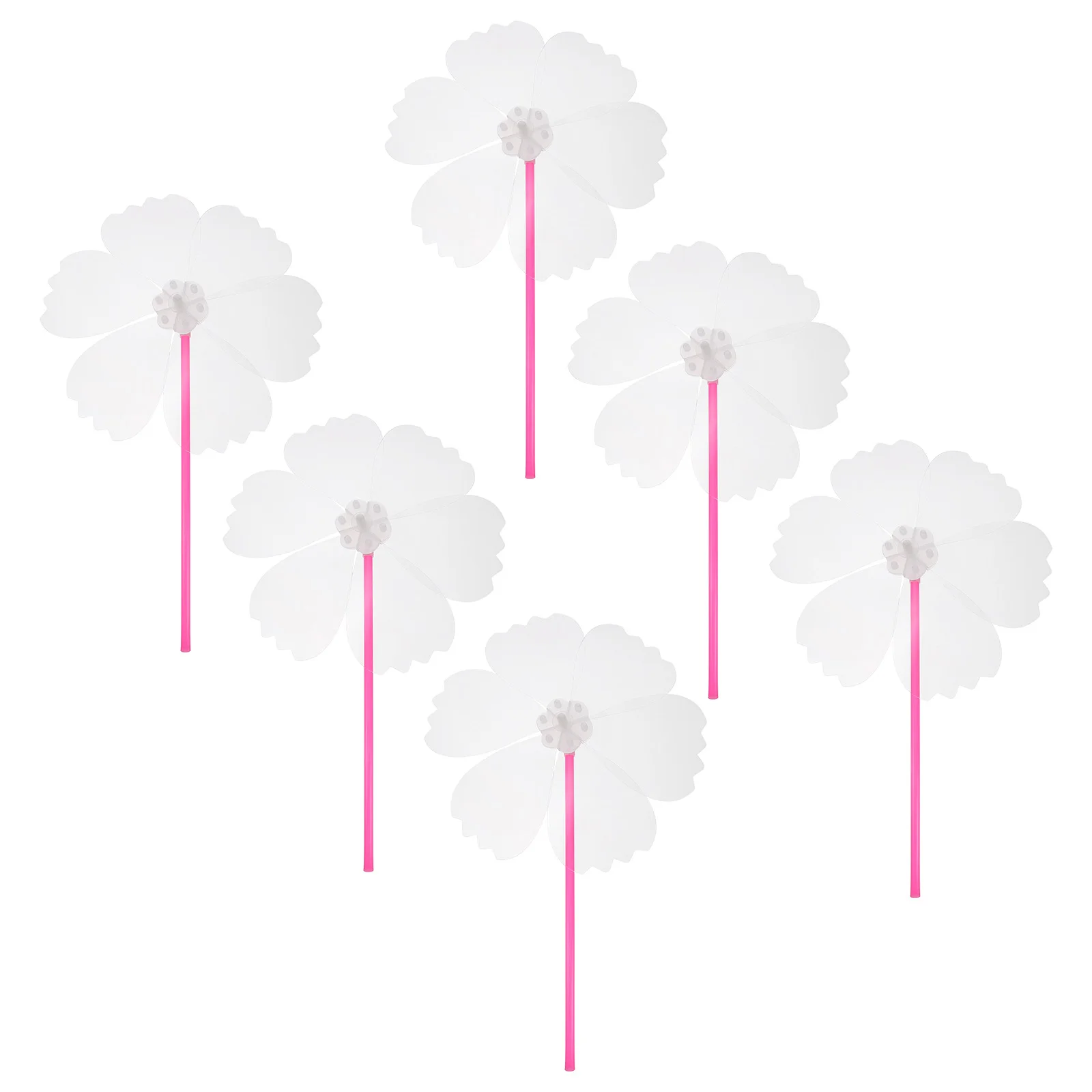 

6pcs Windmill Decoration Materials Rotating Ornament Handheld Plastic Diy Craft Kit For Party Garden Wedding Scene Decor