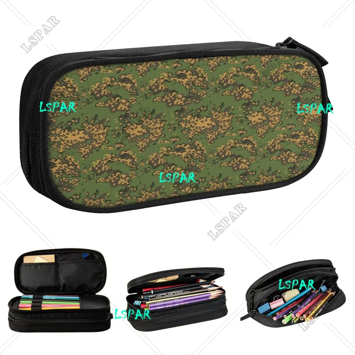 

Russian Woodland Camouflage Russian Pencil Cases Popular Pencil Pouch Pen Holder for Student Large Storage Bag School Stationery