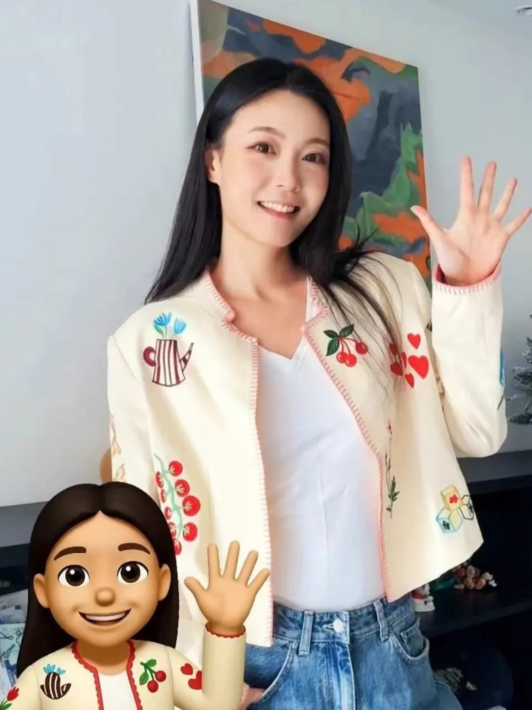 

Retro Chinese Sle Women's Jaet Long Sve round Ne Embroidery New Autumn Faion Outerwear Loose Fit Cotton Coat