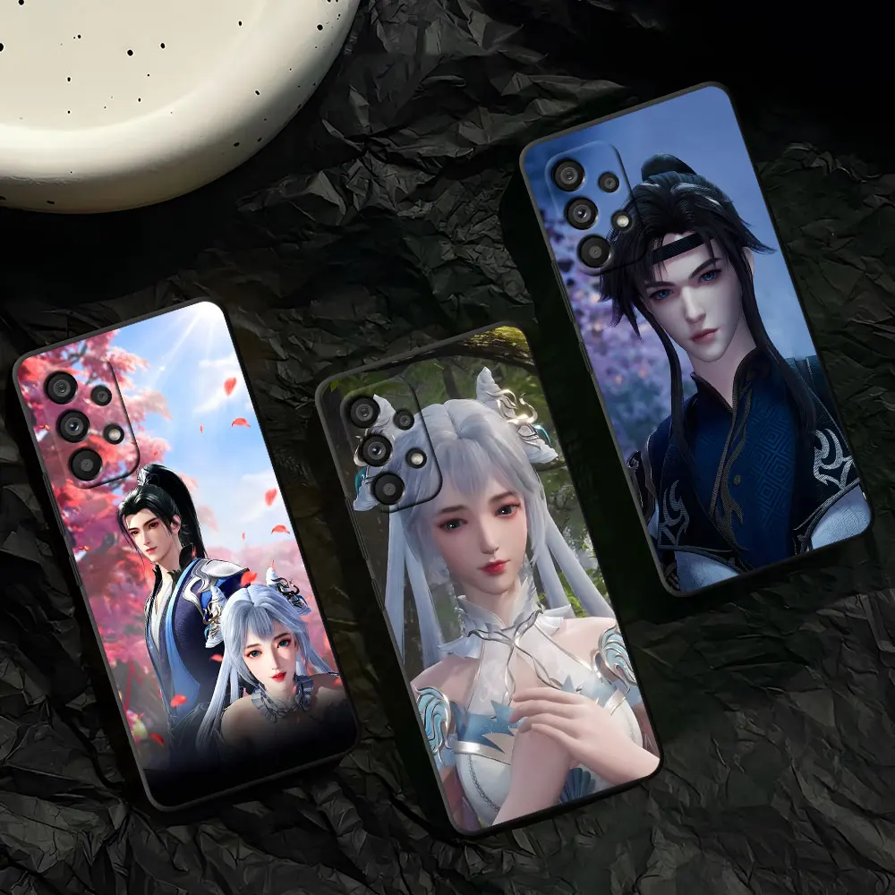 Phone Case for Samsung Galaxy A50 A10 A20e A20s A5 A07 A7 A70 A03s A40 A04s A50s A05s A8 A06 A9 TPU Black Cover Lingwu Continent
