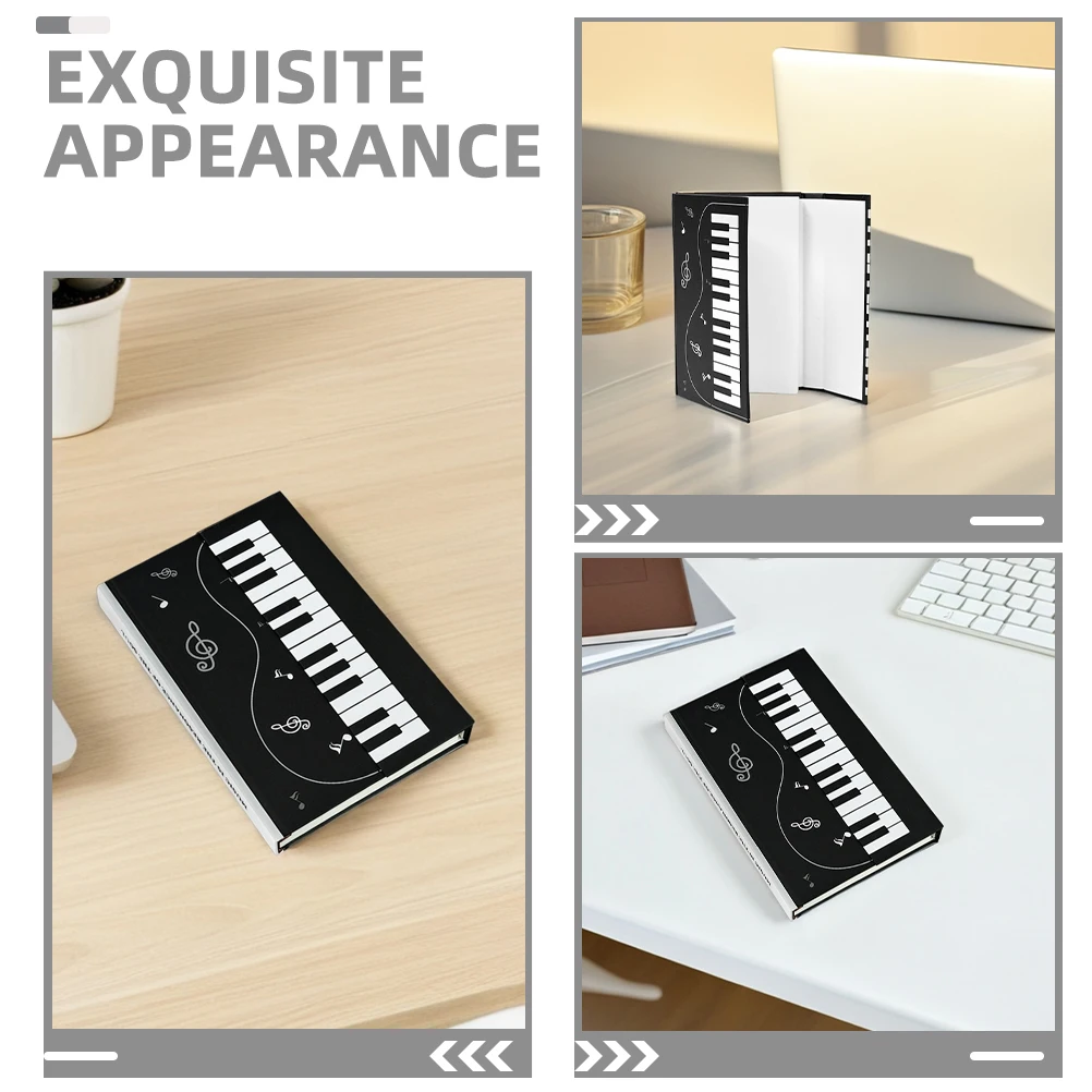 Piano Themed Hardcover Notebooks Magnetic Closure Flap Songwriting Class Notes Daily Smooth Writing Thickened