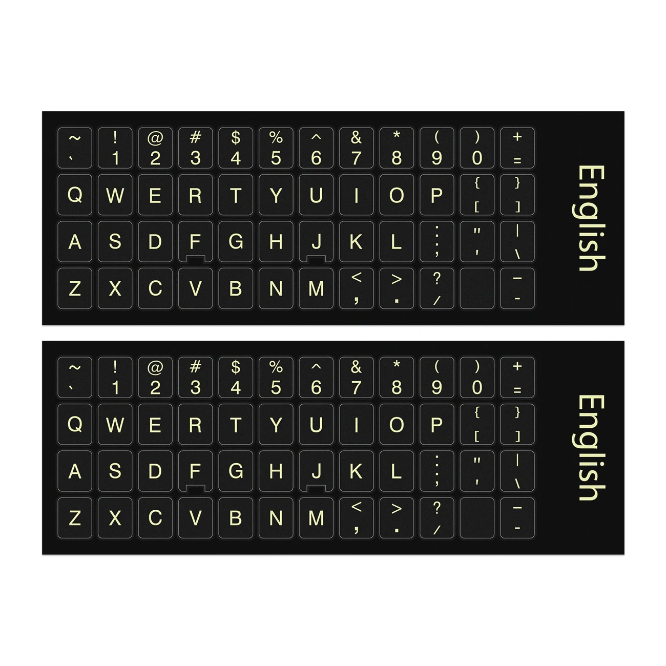 2pcs English Multicolor Keyboard Sitickers Skin, Universal Keyboard Letters Replacement Sticker for Macbook Computer PC Laptop