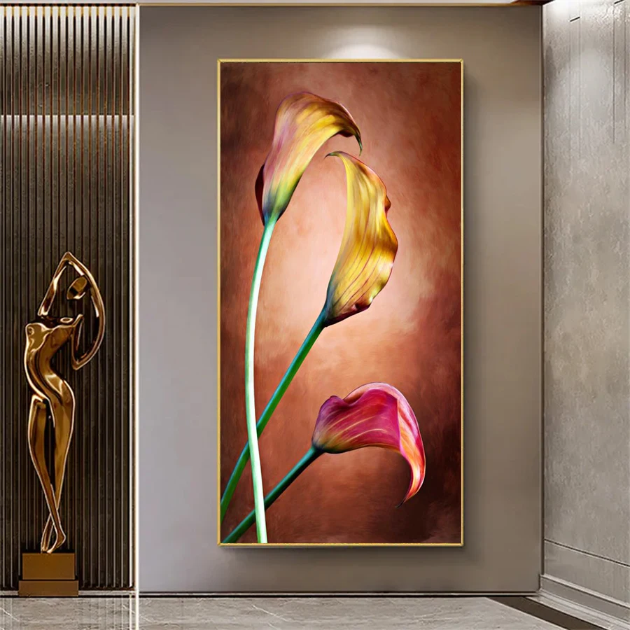 Abstract Plants poster，Three-leaf abstract plant wall art for bedroom home decor, no frame