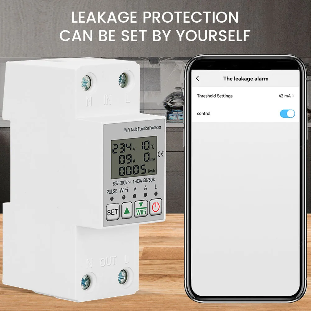 

For WIFI Energy Meter With Real Time KWh Monitoring Adjustable Voltage Current And Leakage Protection Smart Electrical Switch