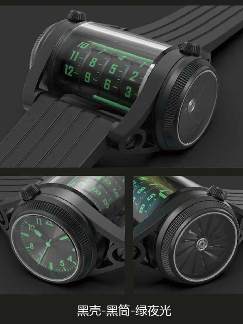 Tijdmachine Heren Nieuwe Echte Waterdichte Zwitserse Super Glow Volautomatische Drummechanisch Horloge