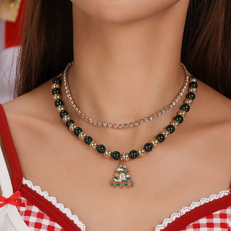 Aihua neue Mode Weihnachten Halskette für Frauen Mädchen Santa Claus Hirsch Glocke Weihnachten Stern Baum Anhänger Halskette Neujahr Geschenke – Detail 15