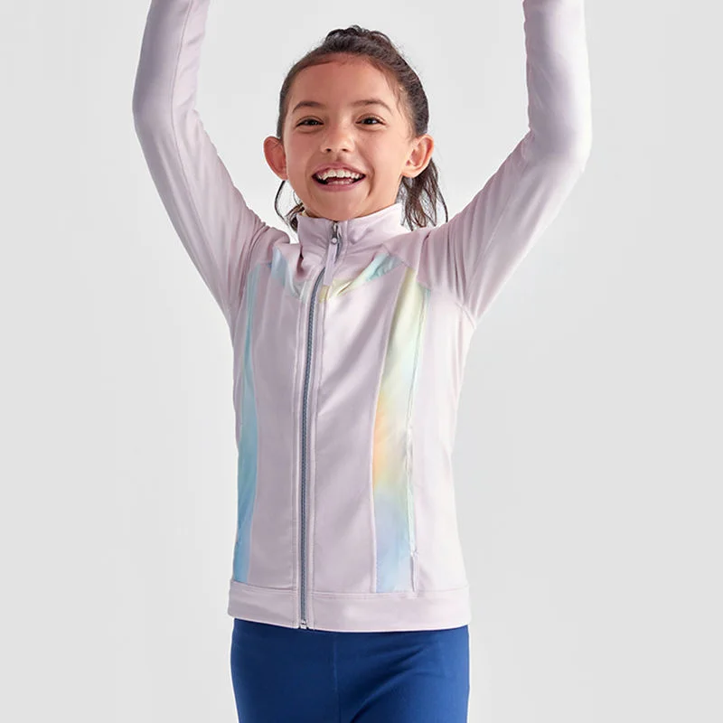 New Children Yoga Jacket Patchwork Kids Gym Zip-up Sweatshirt Lightweight Running Sports Coats For Girls Youth Active Wear