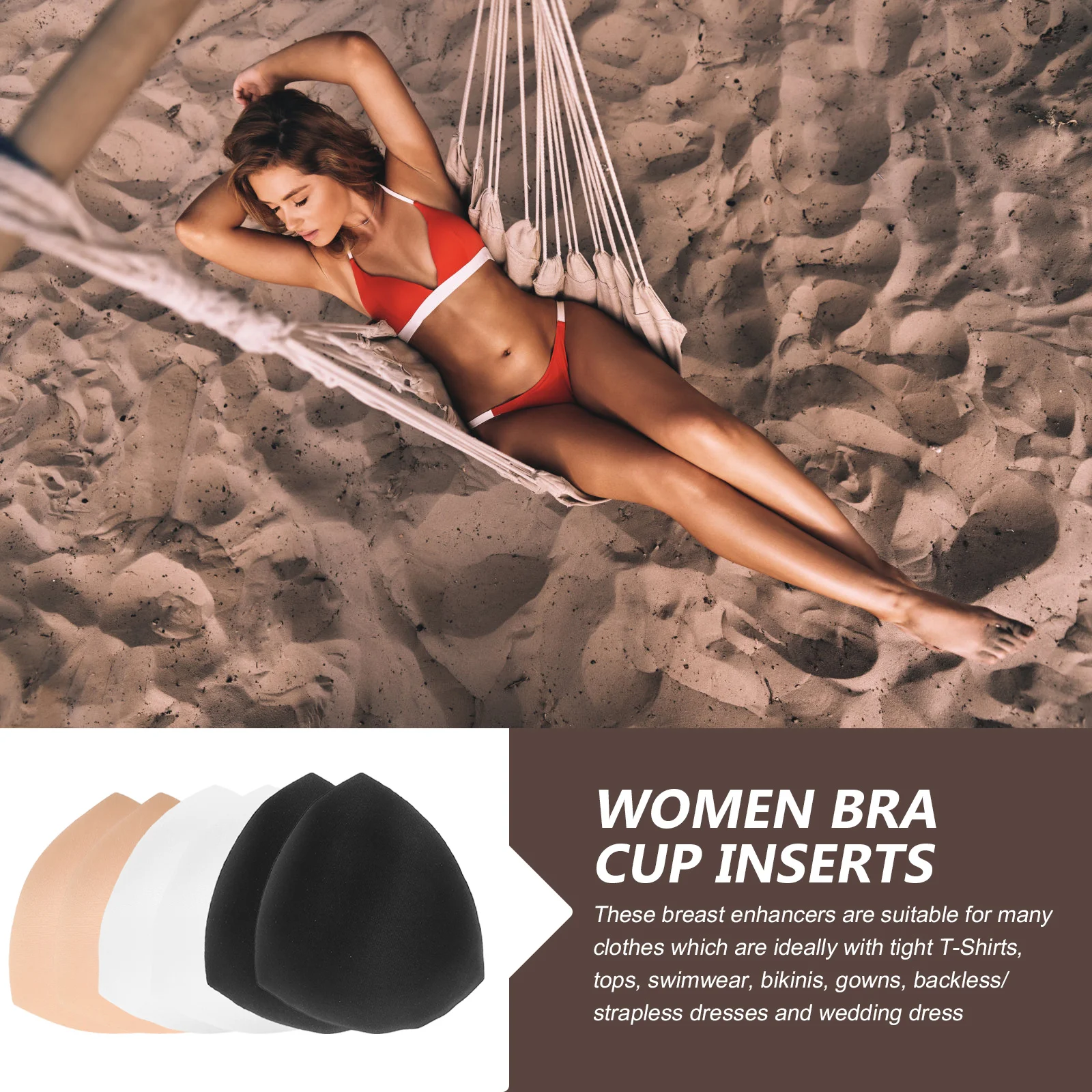 

6 Pairs Bra Cup Inserts for Women Wireless Eco-friendly Comfortable Durable Safe Perfect for Sports Yoga Bikini Nursing Bras