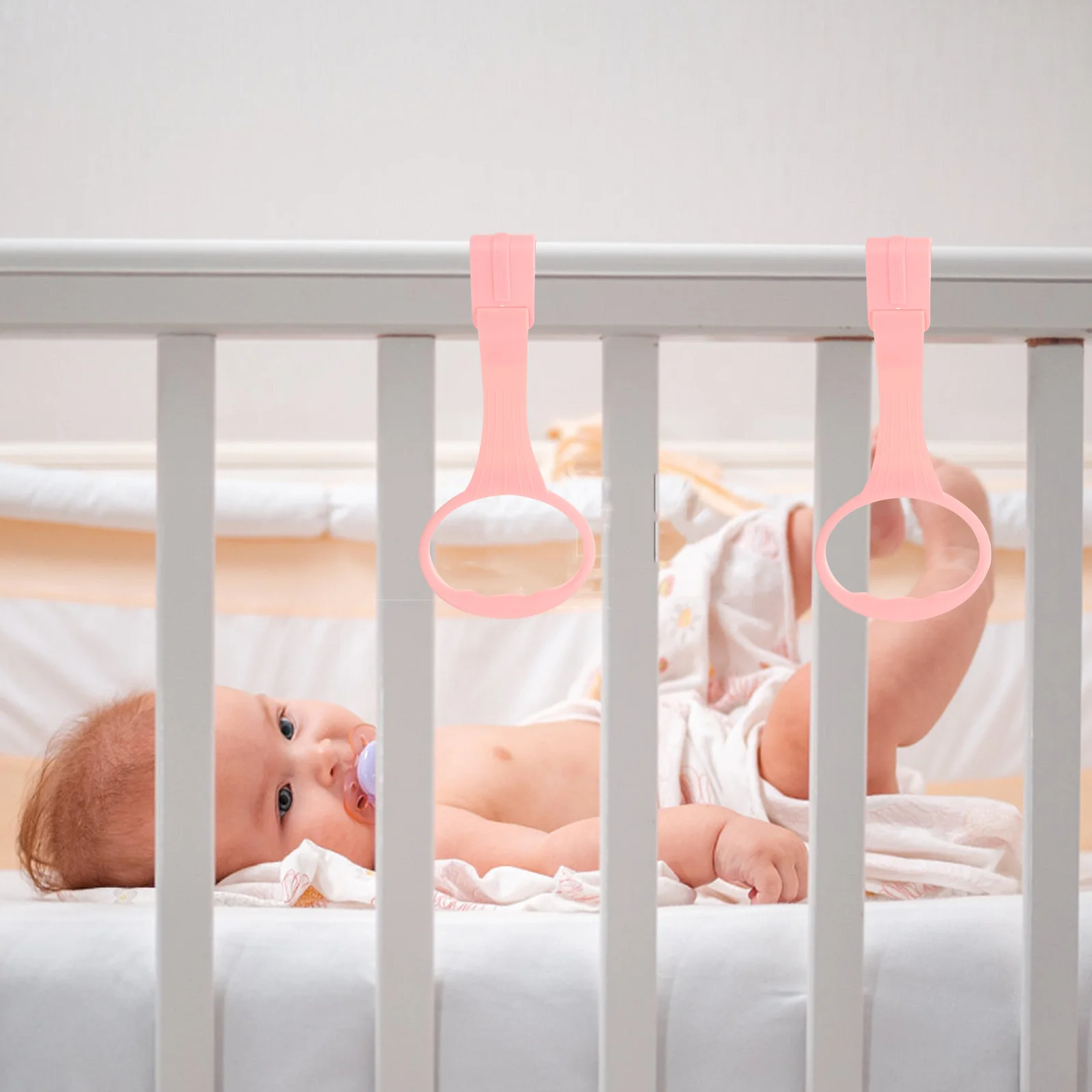 ราวจับเด็กแบบพกพา 4 ชิ้น สำหรับเตียงเด็กอ่อน หัดยืน หัดเดิน ฝึกการจับยึด สำหรับเด็กแรกเกิด อุปกรณ์เสริม