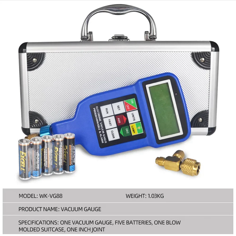 Digital Vacuum WK-VG88 Digital Display Vacuum Pressure Negative Pressure Refrigeration Tool AccessoriesHot Sales