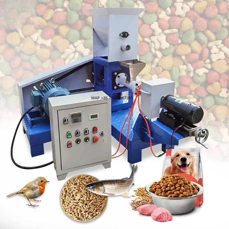 Fish Dog Food Automatic Poultry Feed Extruder 200kg/Hr Pallet Make Float Machine Screw and Barel for Fish