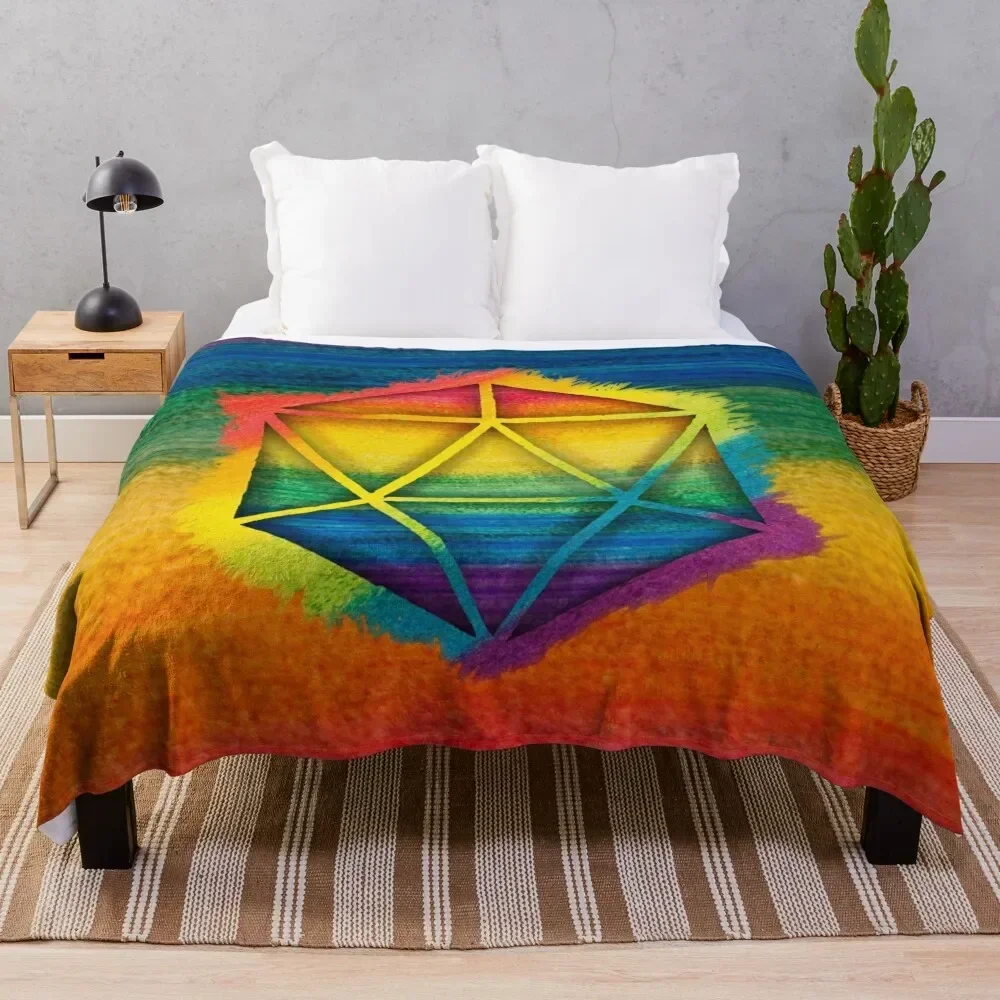 

LGBT D20 Icosahedron of a Dream Throw Blanket Hair Bed Fashionable Tourist Blankets