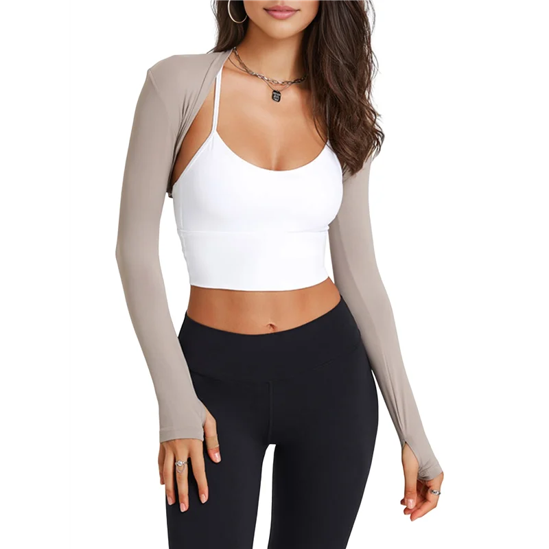 MOPHE-طقم شال نسائي كاجوال مفتوح من الأمام وأكمام قصيرة بلون الحليب S #1