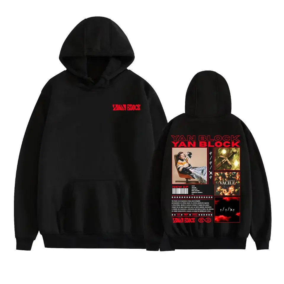 Rapper Yan Block Vacile Album 2025 Graphic Hoodie Men Clothing Fashion Hip Hop Sweatshirt Male Casual Fleece Long Sleeve Hoodies