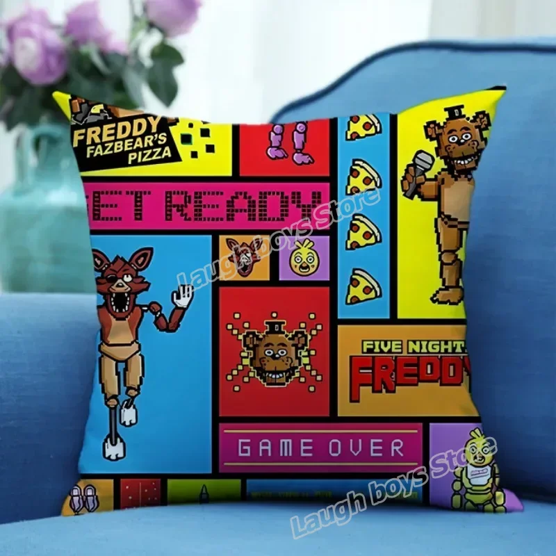 FNAF Five Nights At Freddys Square Pillowslip Plush Cushion Pillowcase Anime Home Bedroom Decoration Kids Boy Girl Birthday Gift