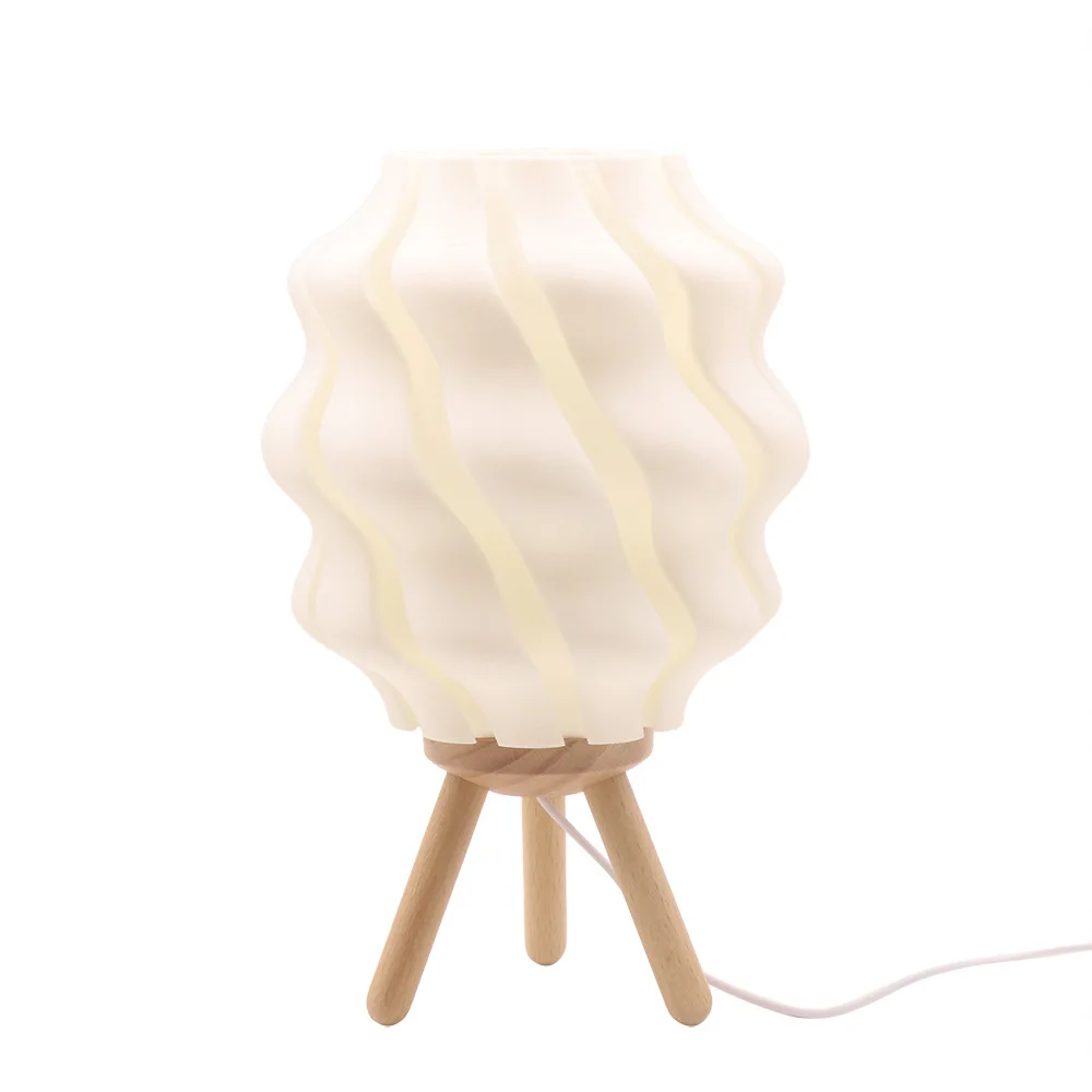 LED Night Light USB Plug-in Charging Personalized 3D Printing Small Desk Lamp 3-color Changing Desktop Ornament