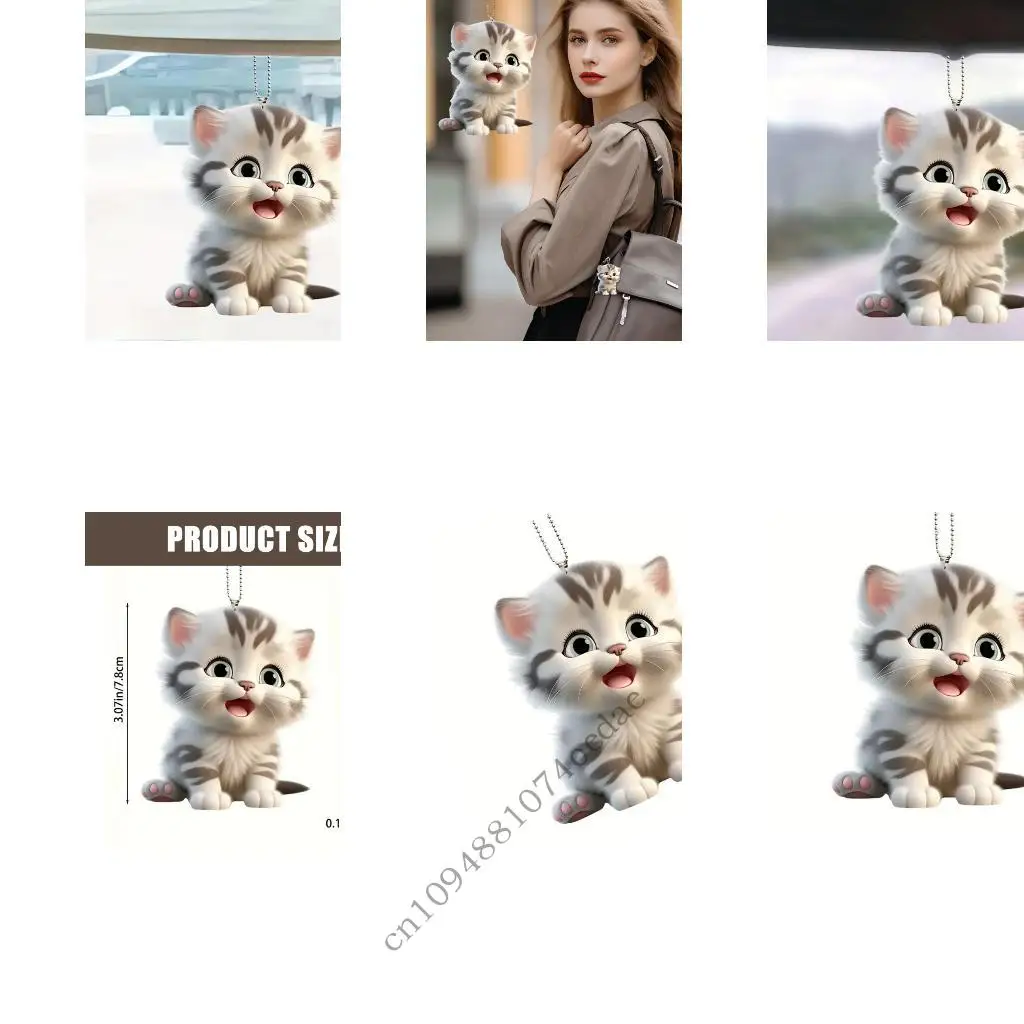 Strong PVC Cats Vehicle Hanging Ornament With Clear Print Present Excellent for Holiday Decorations & Car Interior