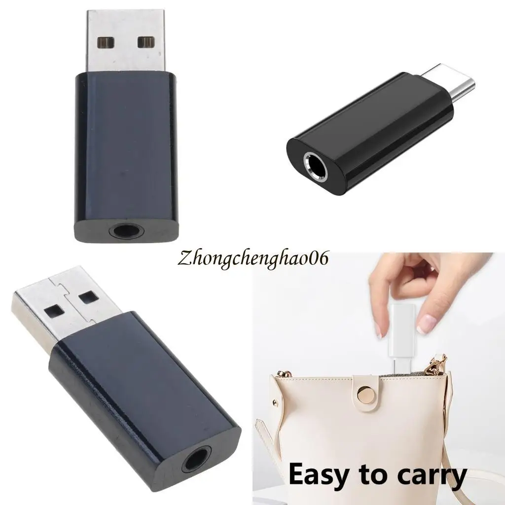 

Type C to 3.5mm Female Headphone Jacks Adapter USB to 3.5mm Audios Converters 601F