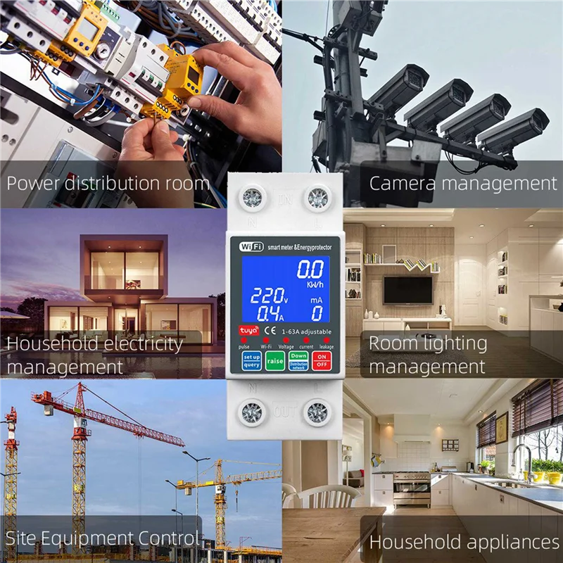 ABVO-2X NEW WTDZW-63A/N Smart PV Circuit Breaker Tuya 220V Voltage Current Leakage Protection Mcb Automatic Switch 63A Wifi
