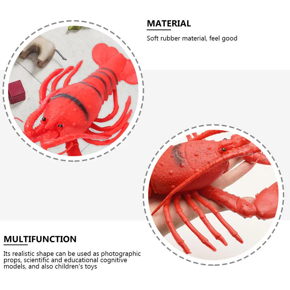 2 Stück lebensechte Hummerfiguren, Hochsee-Tiere für das kognitive Lernen von Kindern, Ozean-Tier-Spielset