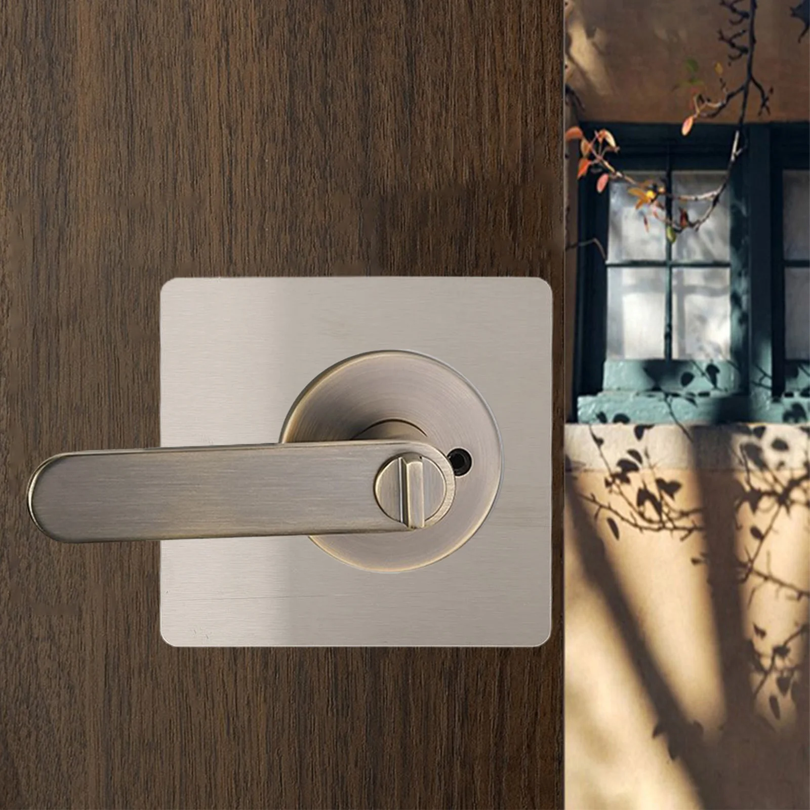 2pcs Stainless Steel Repair Plate Ball Lock Fixed Repair Plate Bedroom Lock Room Door Lock Punch-free Door Lock Repair Plate