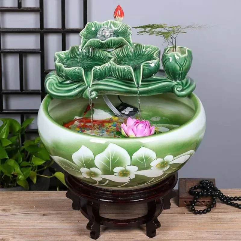 Fish tank living room small circulating water desktop office ornament