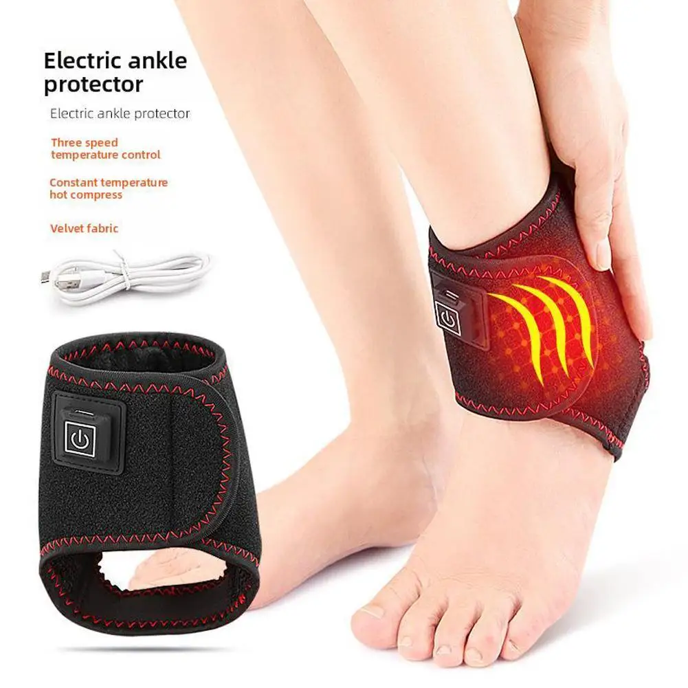 Electric Heating Foot Guard Intelligent Temperature Control USB Electric Heating Foot Ankle Sports Protective Gear Warm Strap