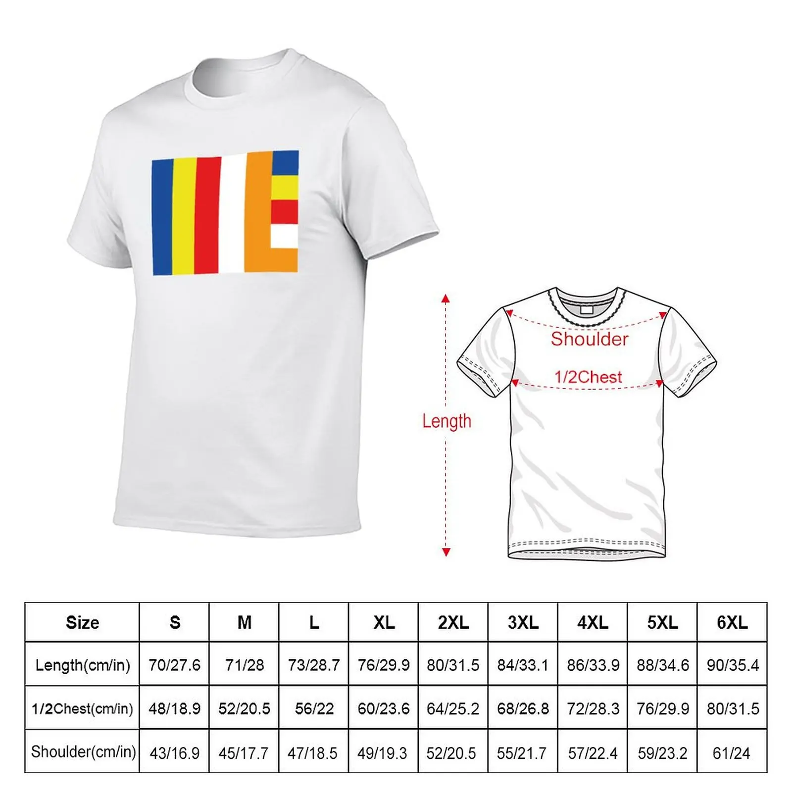 Buddhist Flag T-Shirt man tshirt man t shirt cotton T-Shirt