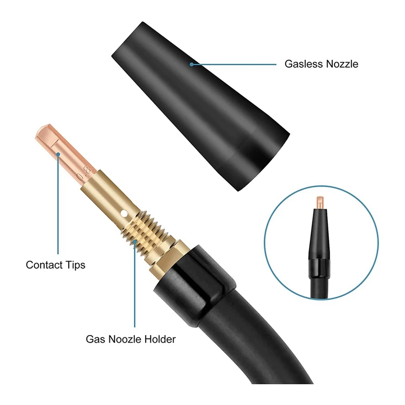 16 peças de bico sem gás com núcleo de fluxo K3493-1 parte pontas de contato e difusores de gás com século fc90/80gl titânio