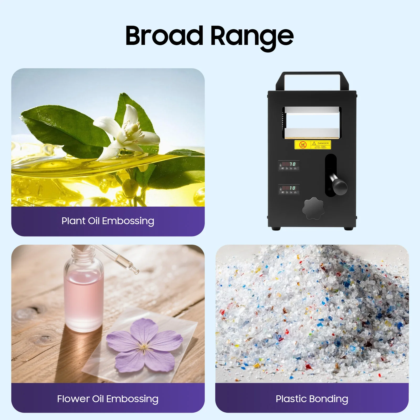 800W Hydraulic Heat Press Machine Dual Heating Plates 2-4T Pressure Max Temp 400℉ for Plant Flower Oil/Embossing/Plastic Bonding