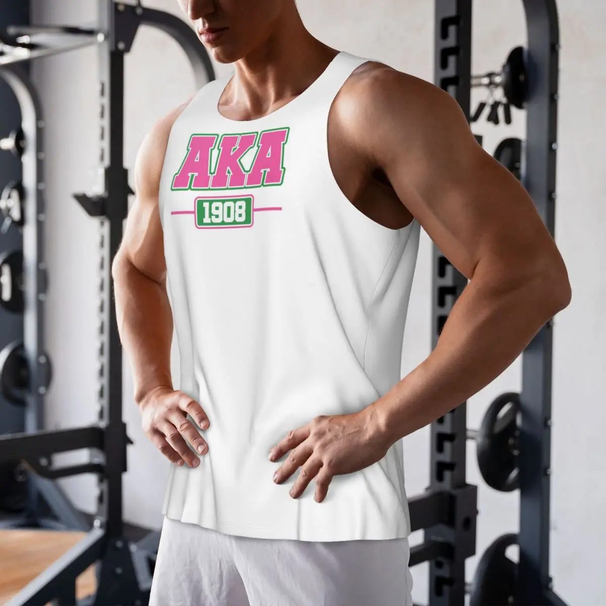 

Быстросохнущая рубашка без рукавов AKA Sorority Gym Tank Muscle, дышащий жилет для бодибилдинга