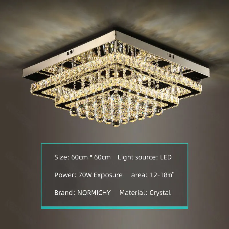Moderne luxe kristallen LED-kroonluchter voor woonkamer slaapkamer eetkamer keuken plafondlamp zilver chroom afstandsbediening licht - afbeelding 1
