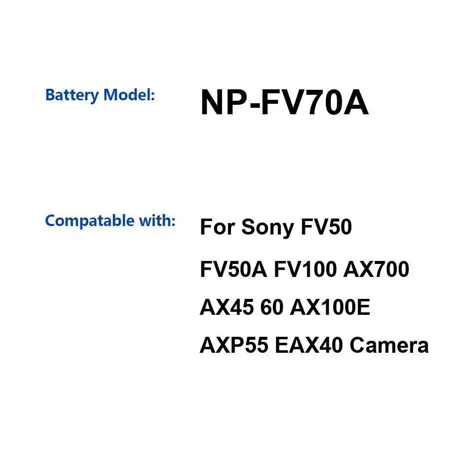 Battery High-Efficiency NX70 NP-FV70A 1900-3900Mah For Sony NP FV50 Fv50a FV60 FV70
