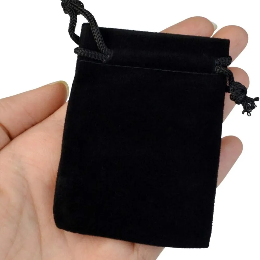 10Pcs/Lot Small Black Velvet Bags 7x9 9x12cm Charms Earrings Jewelry Packaging Pouch Wedding Drawstring Velvet Pouches Gift Bag