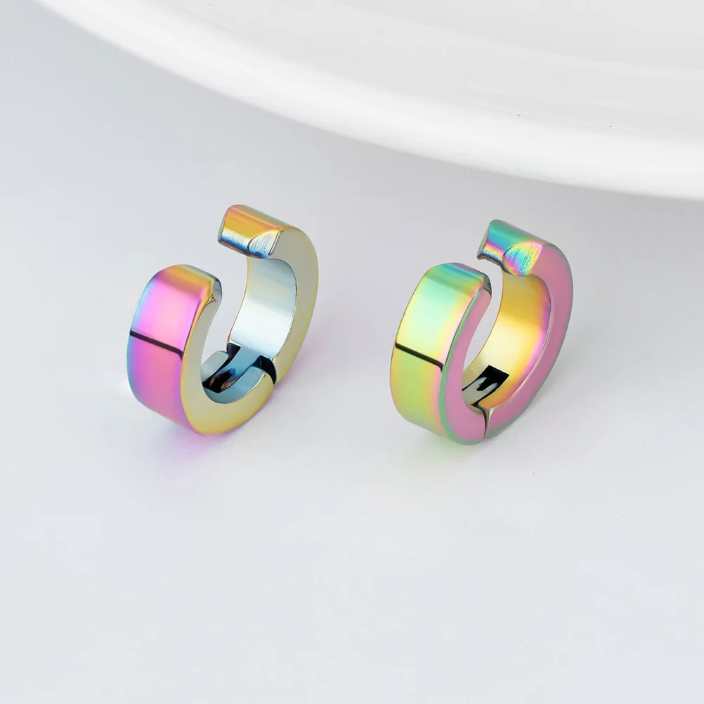 5 قطعة مشابك الأذن وأزرار حلية على الأقراط مشبك الظهر على الأقراط لطيف الفولاذ المقاوم للصدأ الكفة النساء التصميم الإبداعي