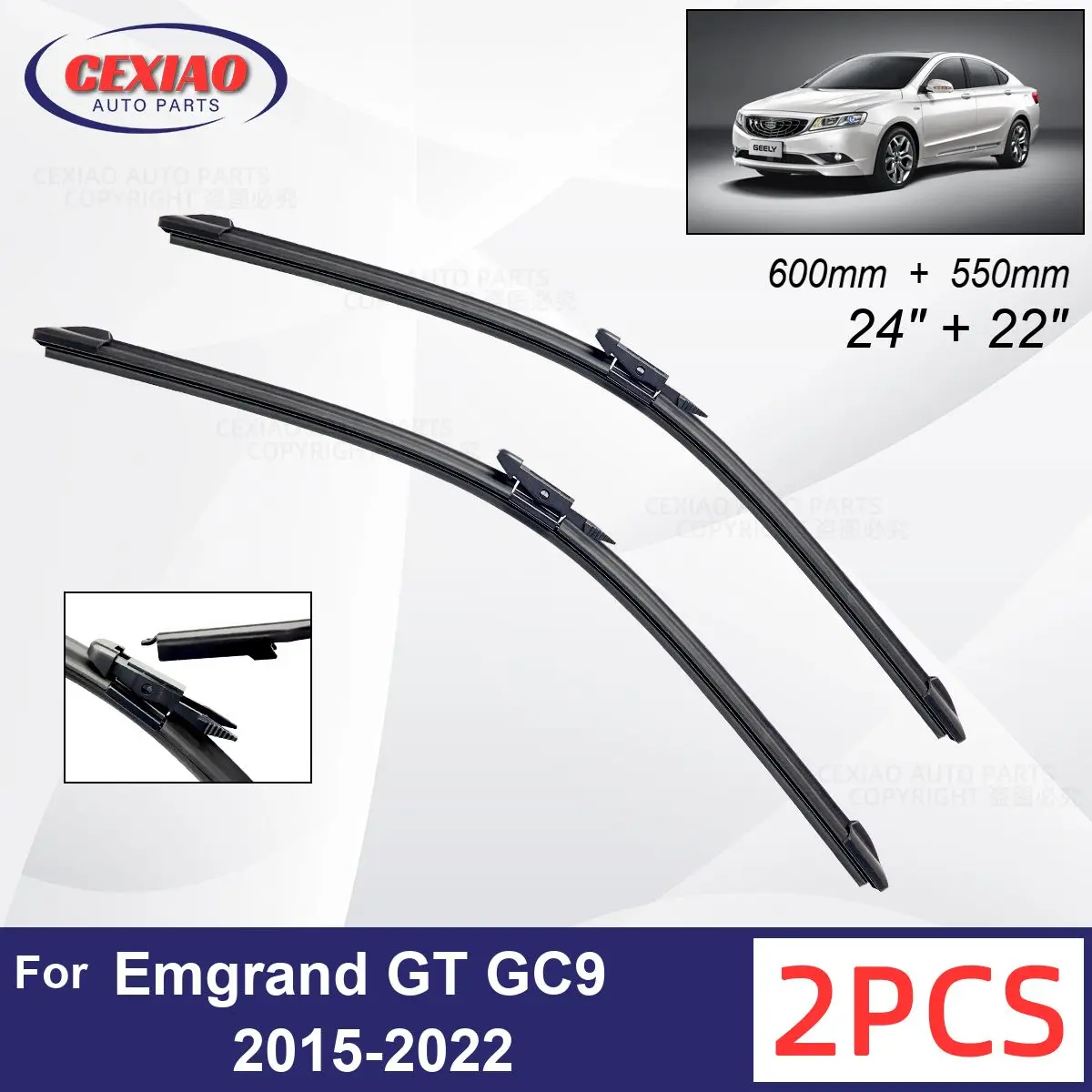 

Car Wiper For Geely Emgrand GT GC9 2015-2022 Front Wiper Blades Soft Rubber Windscreen Wipers Auto Windshield 600mm + 550mm