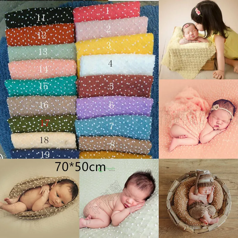 140*50cm Knit Bobble Wraps Mini Small Ball Wraps Newborn Baby Photography Backdrops Background Newborn Fotografia Blanket Props