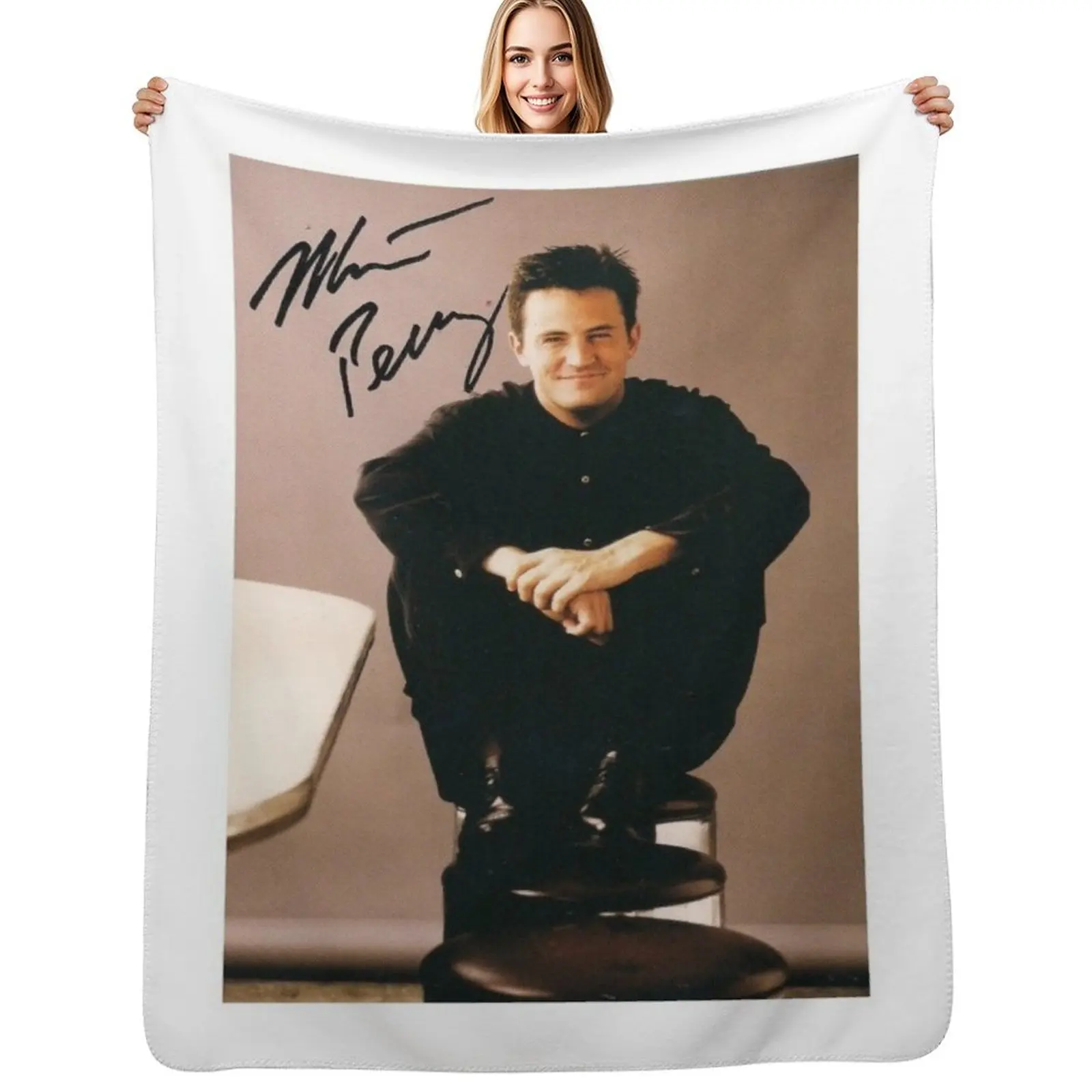 Matthew Perry; Chandler bing Throw Blanket Long Lasting Soft Plush Blanket for Daily Use