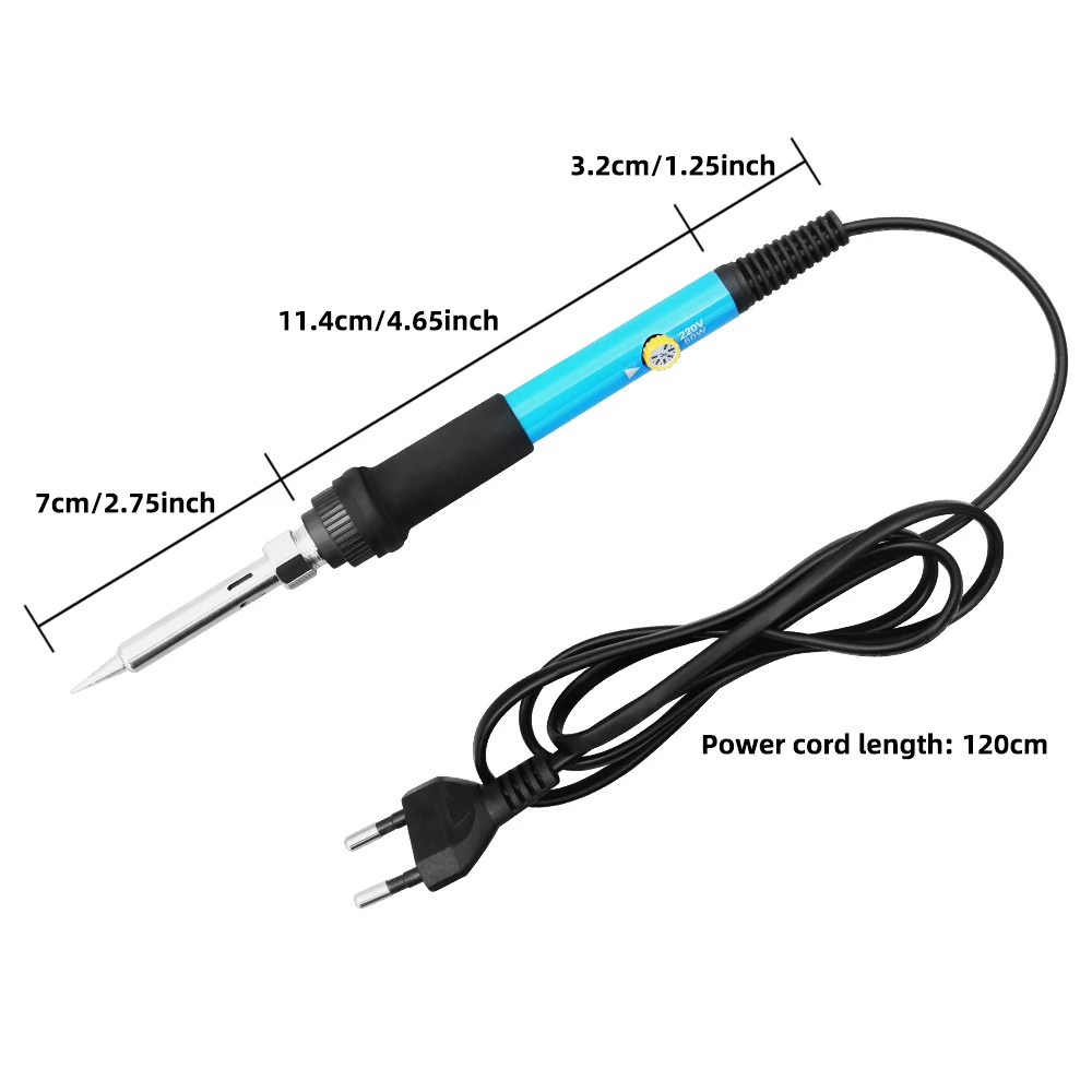 60ワット可変温度電気はんだごて220v 110 220v溶接はんだ鉄と5個のヒントリワークステーションツールセット