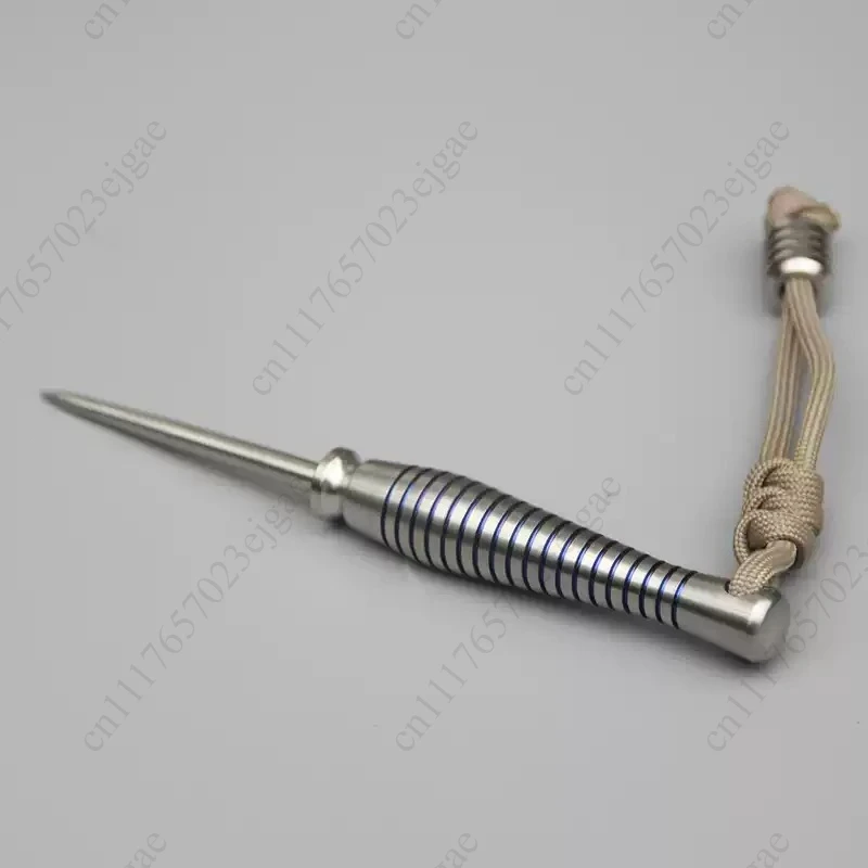 Titanium Alloy EDC Tool | Hidden Dual-Function Tea Needle & Awl | Hand-Baked Color | Portable Detachable Outdoor Accessory