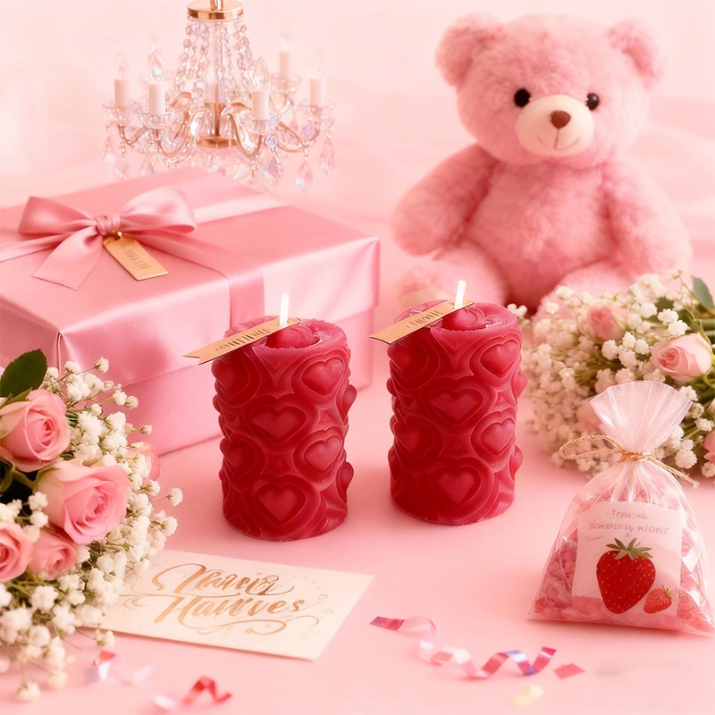 

Valentine'sDay Heart Rose Bouquet Silicone Mold Floral Rose Aromatherapy Candle Resin Plaster Mould for Romantic Home Decor Gift