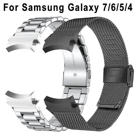No Gaps Steel Strap for Samsung Galaxy Watch 7 6 5 4 40mm 44mm 5Pro 45mm Metal Band for Galaxy Watch 6 4 Classic 47mm 46mm 43mm