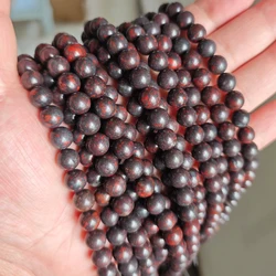 4 6 8 10 12MM Natural Polished Bloodstone Beads Red Jasper Loose Spacer Bead Fit Jewelry Making DIY Bracelets Necklace Accessory