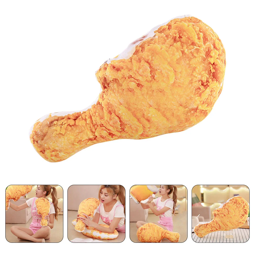 

Fried Chicken Pillow Leg Pillows for Couch Lumbar Back Cushions Food Shaped Light Brown