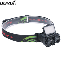 BORUiT Ultra Bright Cap Clip Light Sensor Hat Light Flashlight Headlamp USB C Rechargeable Head Lamp  Camping Fishing Lantern
