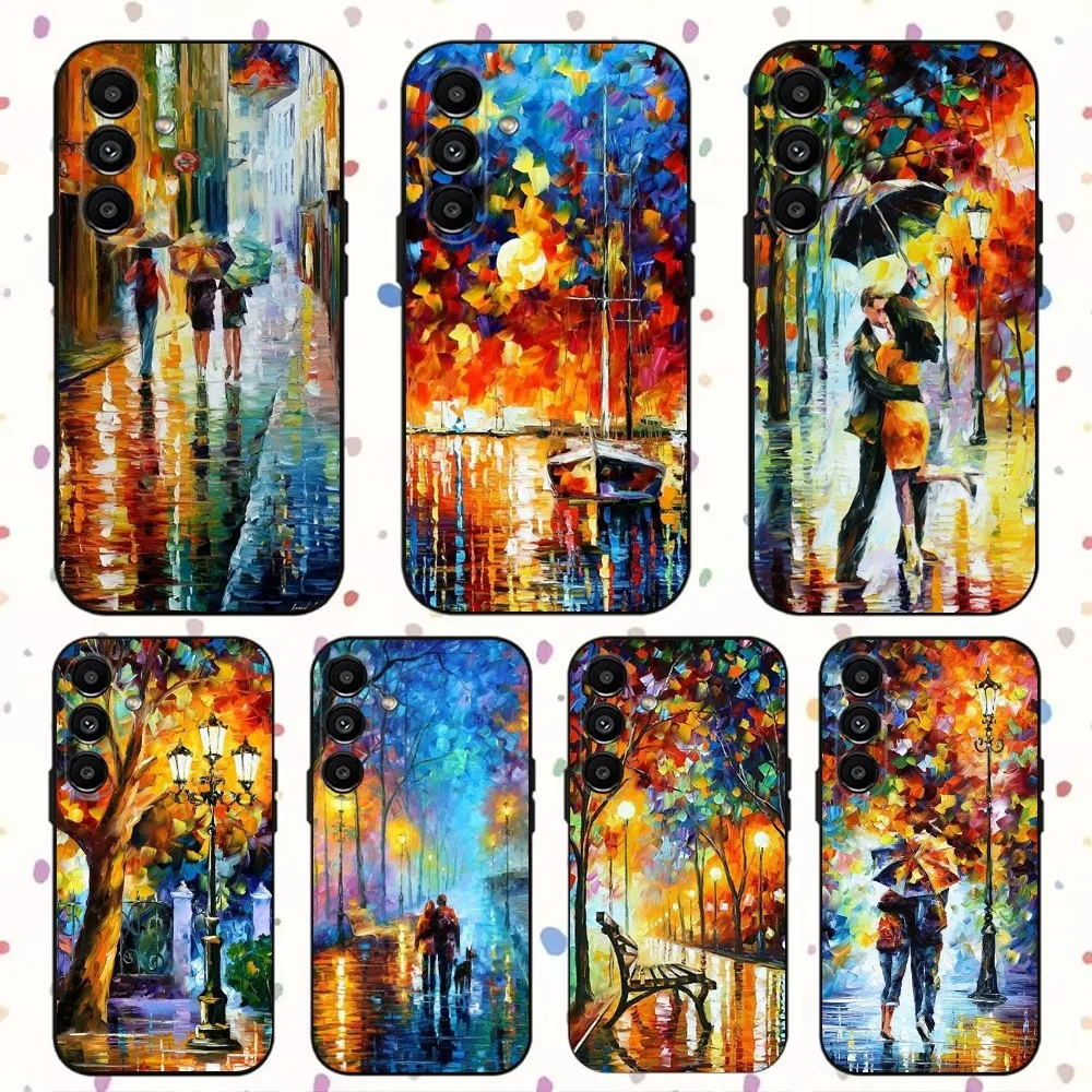 L-Leonid Afremov Painting Phone Case For Samsung S24,S21,S22,S23,S30,Ultra,S20,Plus,Fe,Lite,Note,10,9,5G Black Soft Cover