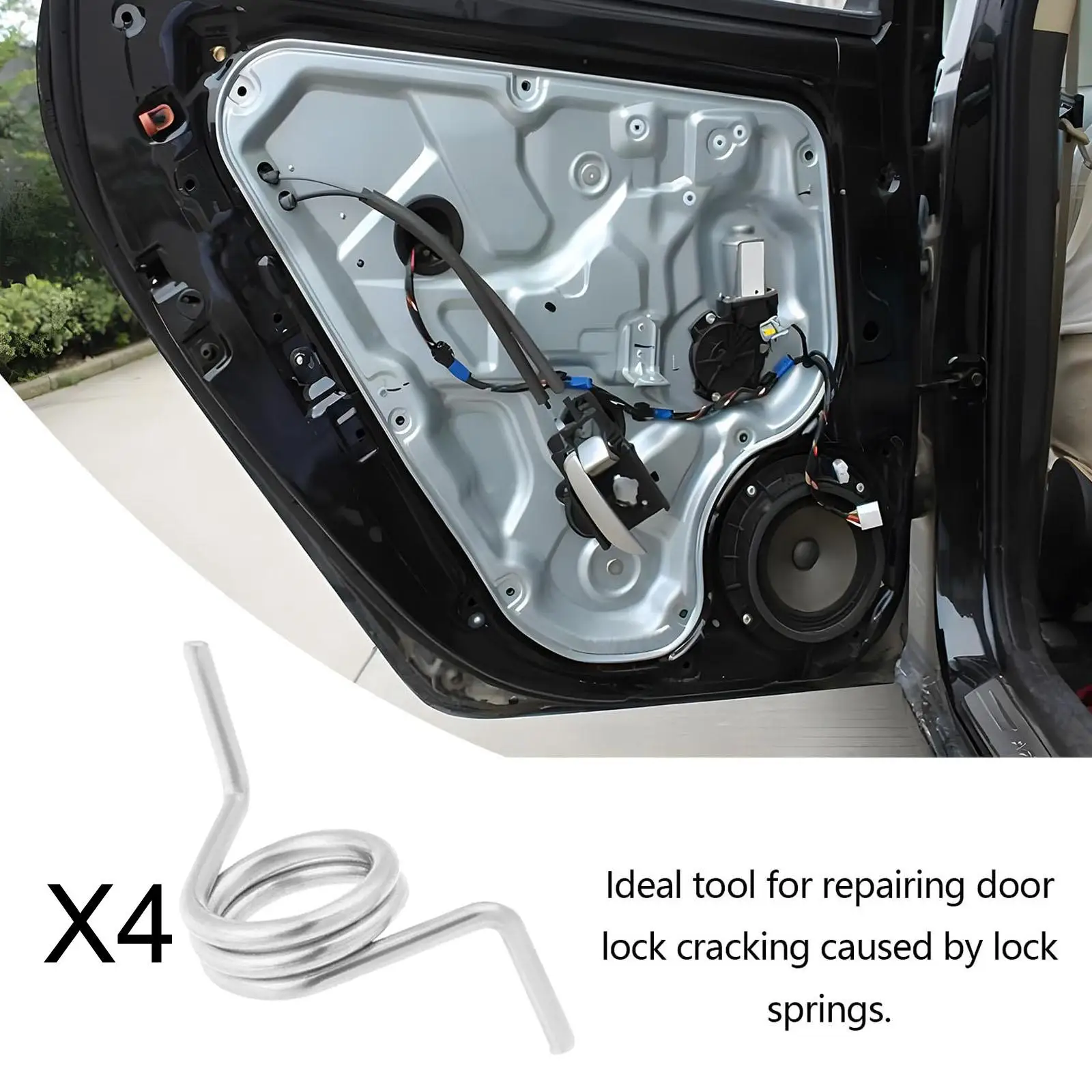 4x Car Door Lock Spring Repair Kit Replaces Front and Rear, Left and Right Door Locks, for W203, W164 ,W209 Spare Parts